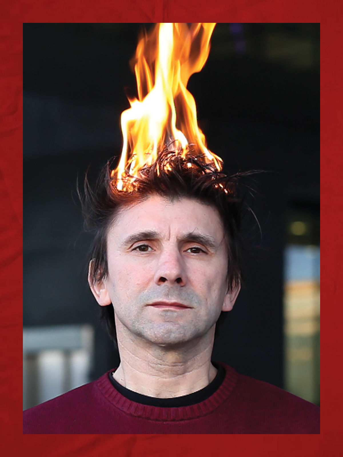 my head on fire; Credits: Still from the video; Cameraman: Boris Cvjetanović